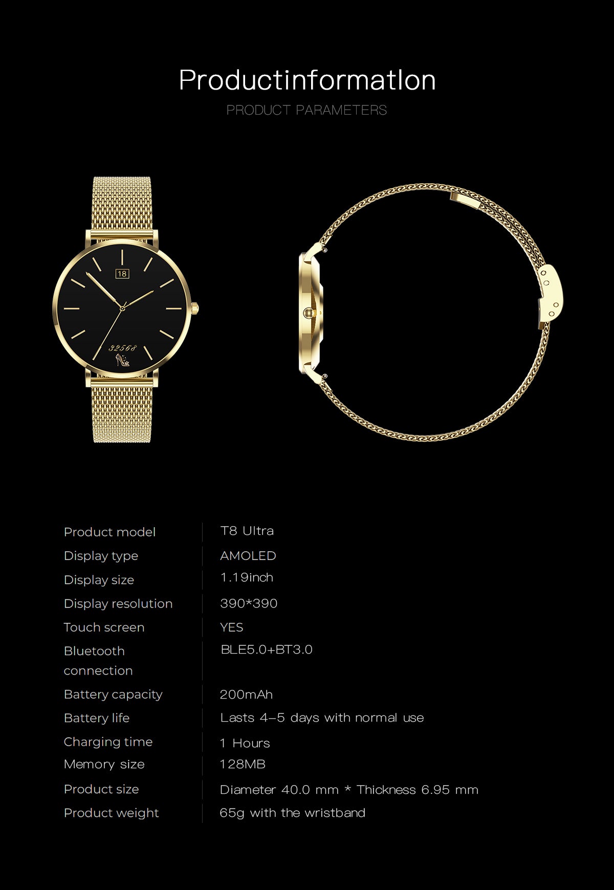 T8 Ultra - Gold Mesh