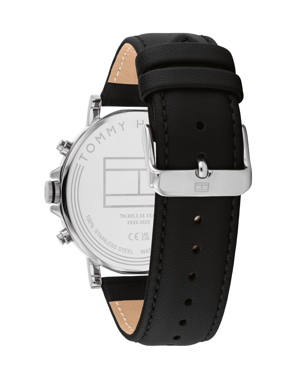 Tommy Hilfiger Tyson 1710586 men's watch, dark grey dial, black leather strap - side view