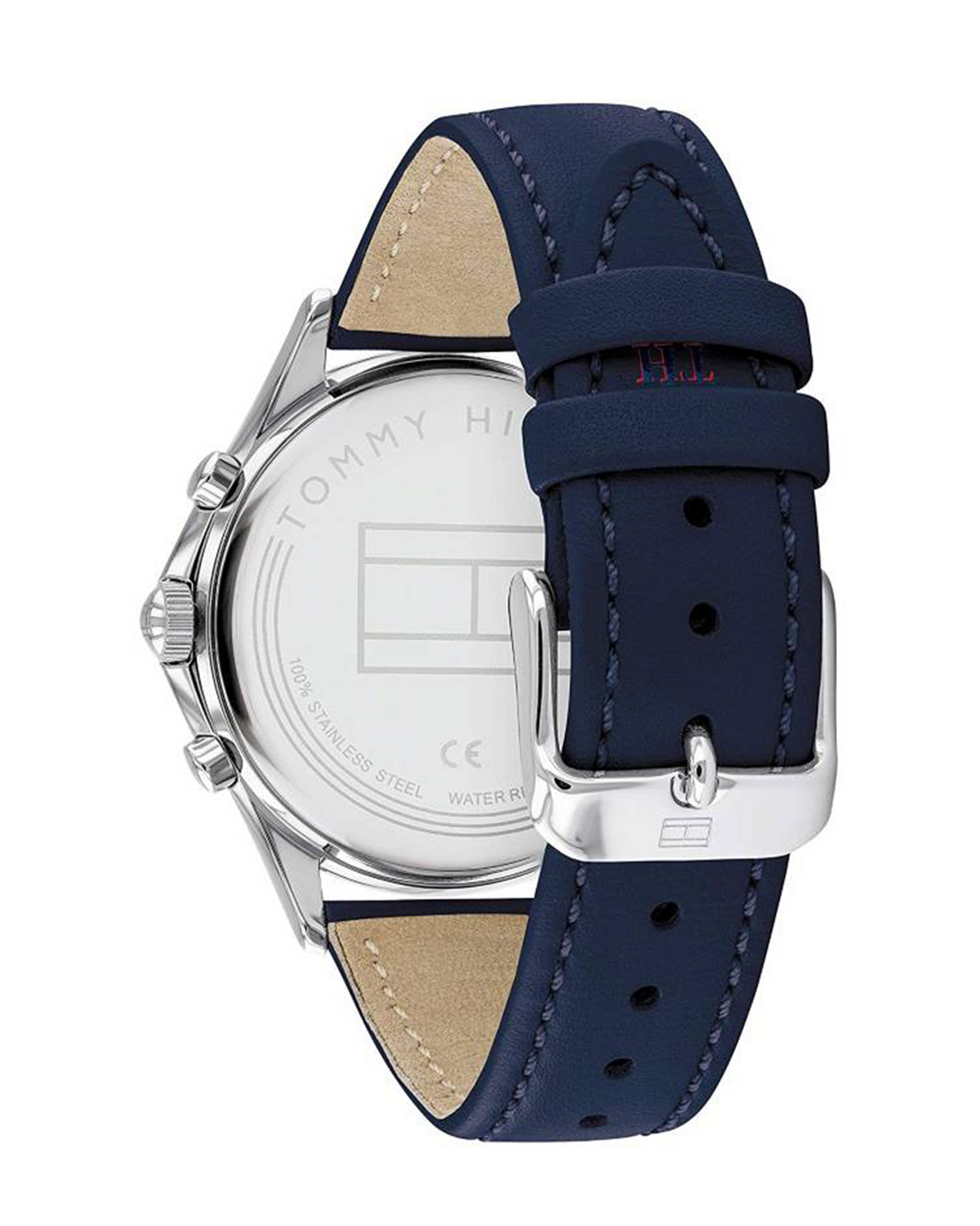 Tommy Hilfiger Ari 1781979 women's watch, navy blue dial, blue leather strap - side view