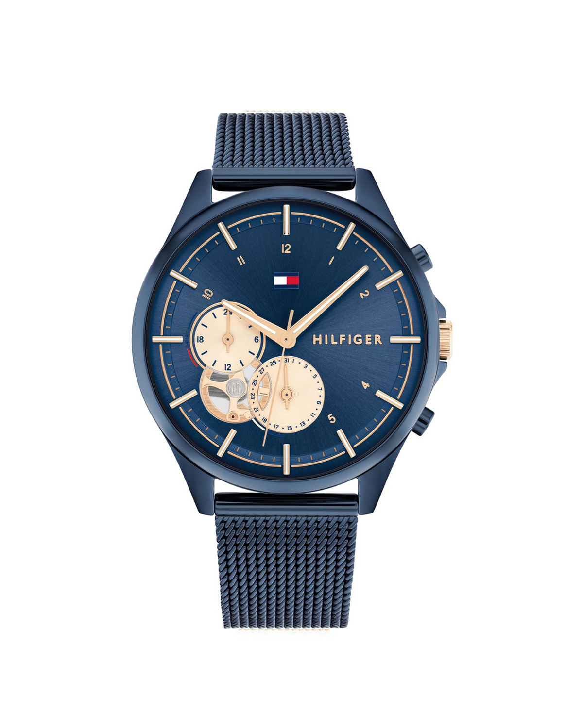 Tommy Hilfiger Quinn 1782418 women's stainless steel mesh bracelet watch with blue dial