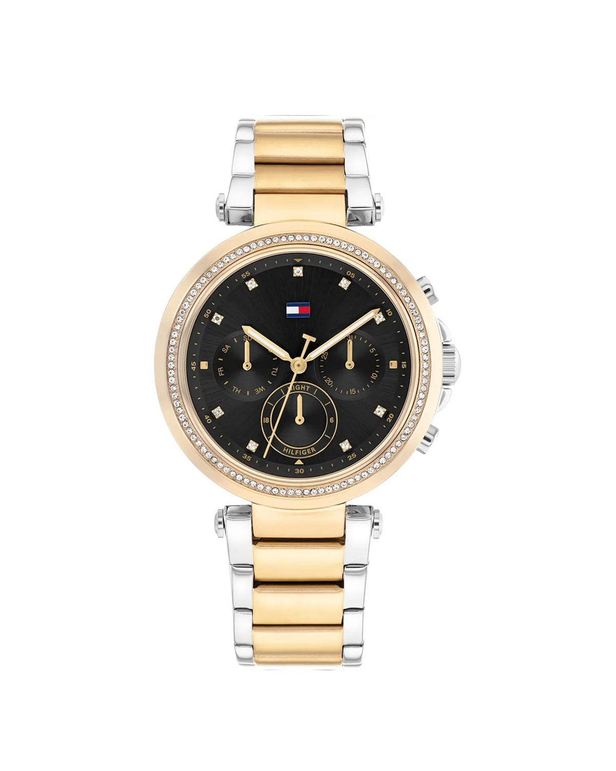Tommy Hilfiger Emily 1782702 women's watch with black dial and gold-tone stainless steel case