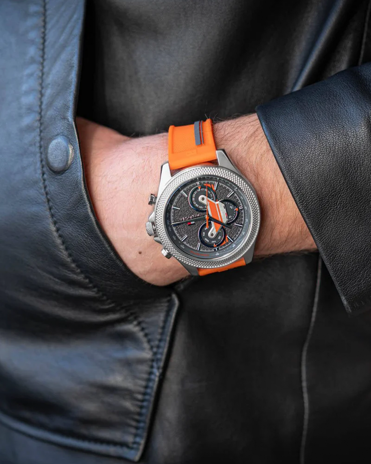 Tommy Hilfiger Clark 1792084 orange silicone strap detail