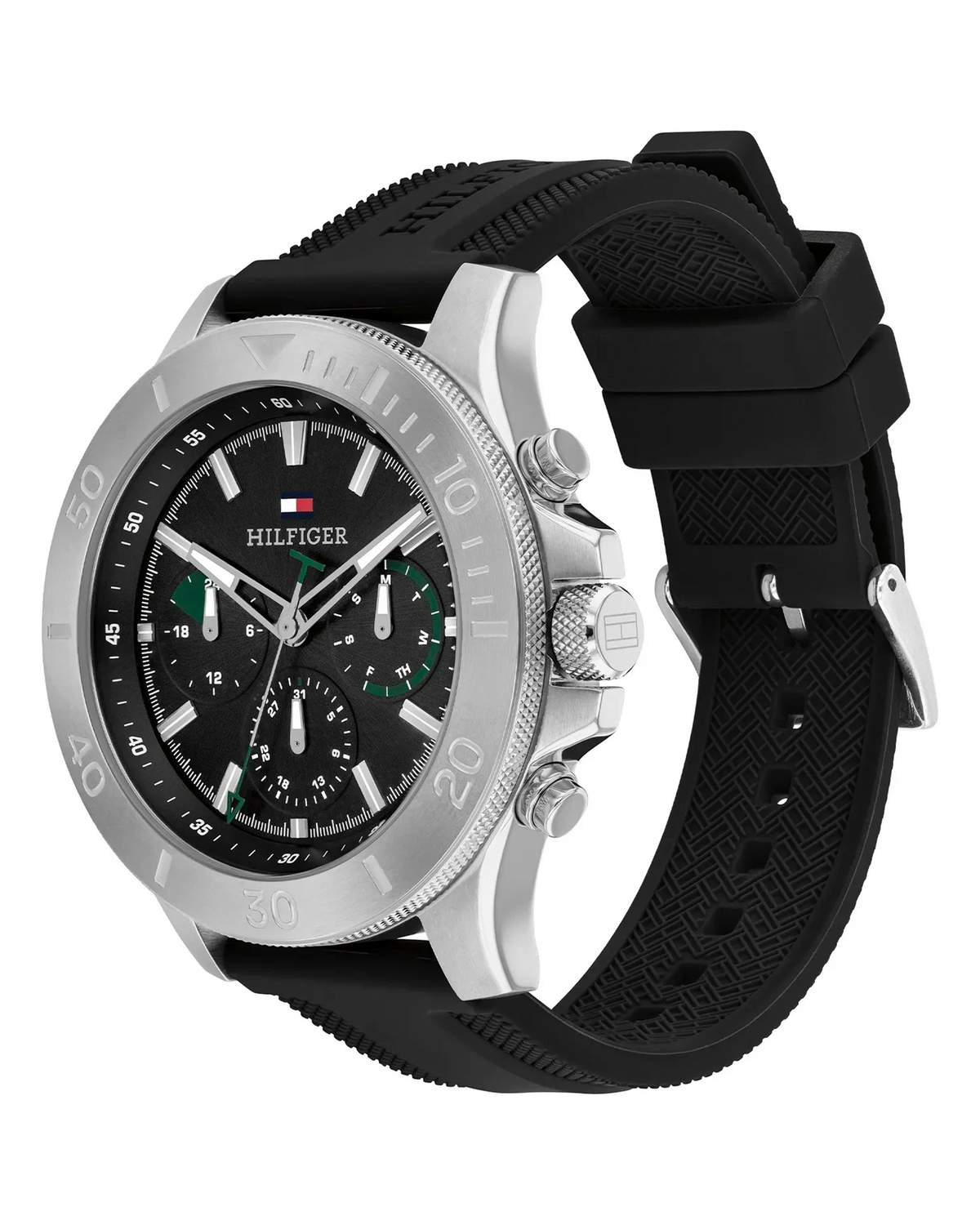 Tommy Hilfiger Bryan 1792111 black dial three sub-dials detail