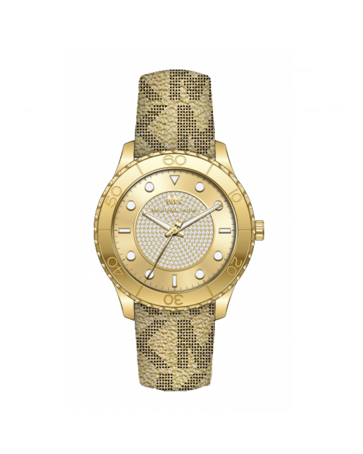 Michael Kors MK6999 Runway watch, gold-tone dial front view