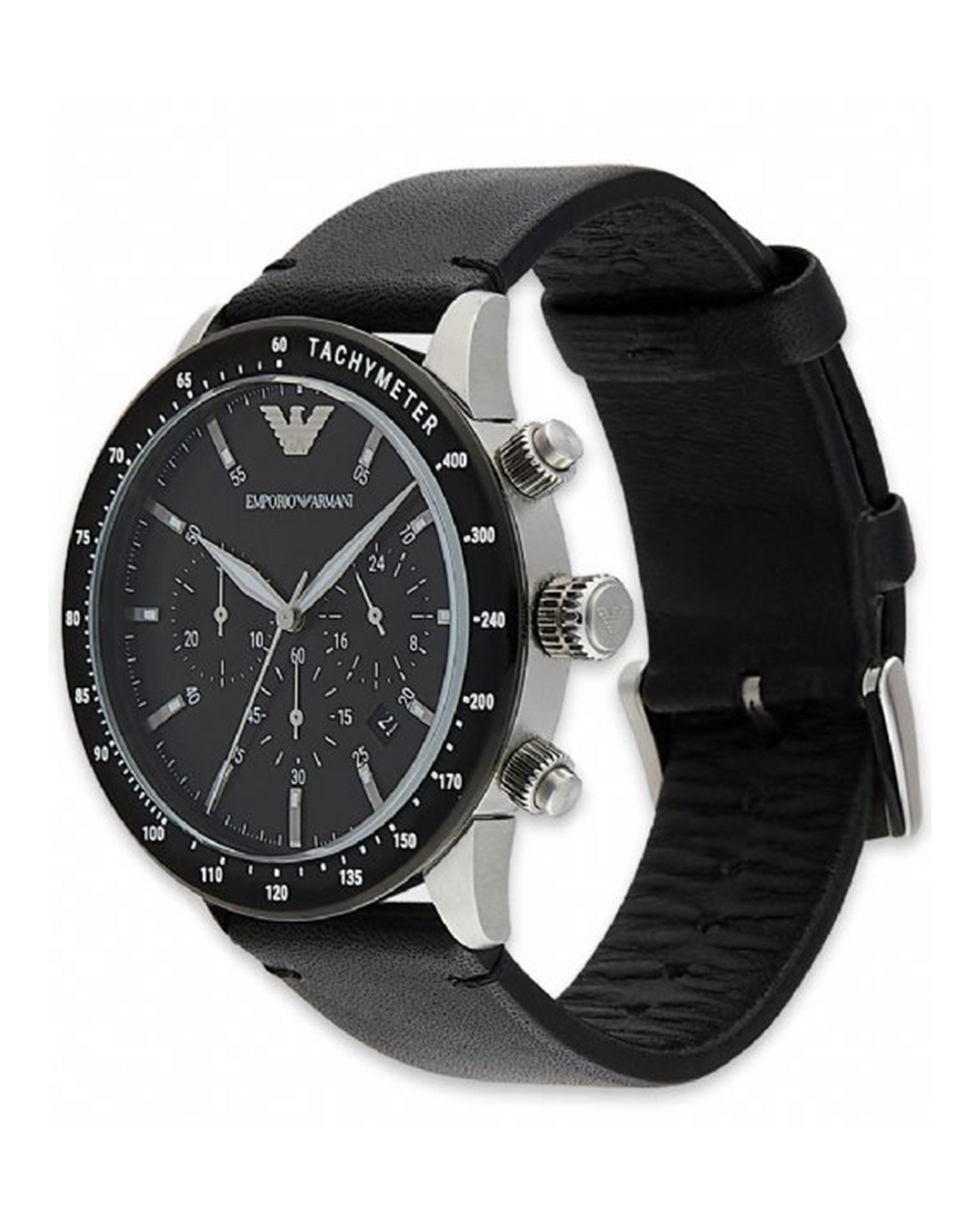 Emporio Armani AR11243 Mario chronograph watch, side profile view
