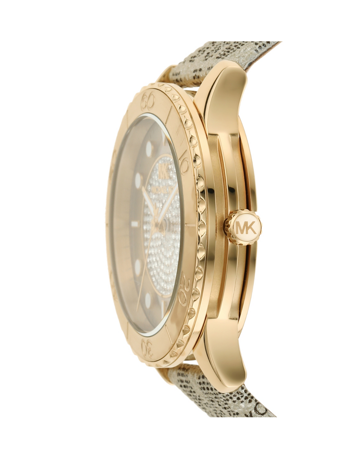 Michael Kors MK6999 Runway watch case and dial close-up