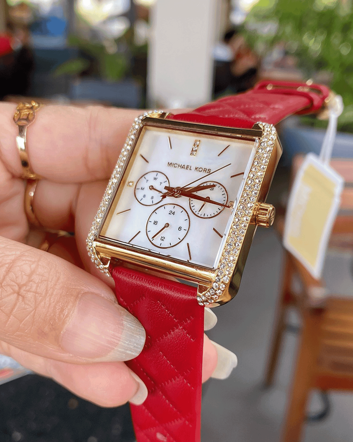 Michael Kors MK2770 watch with red strap