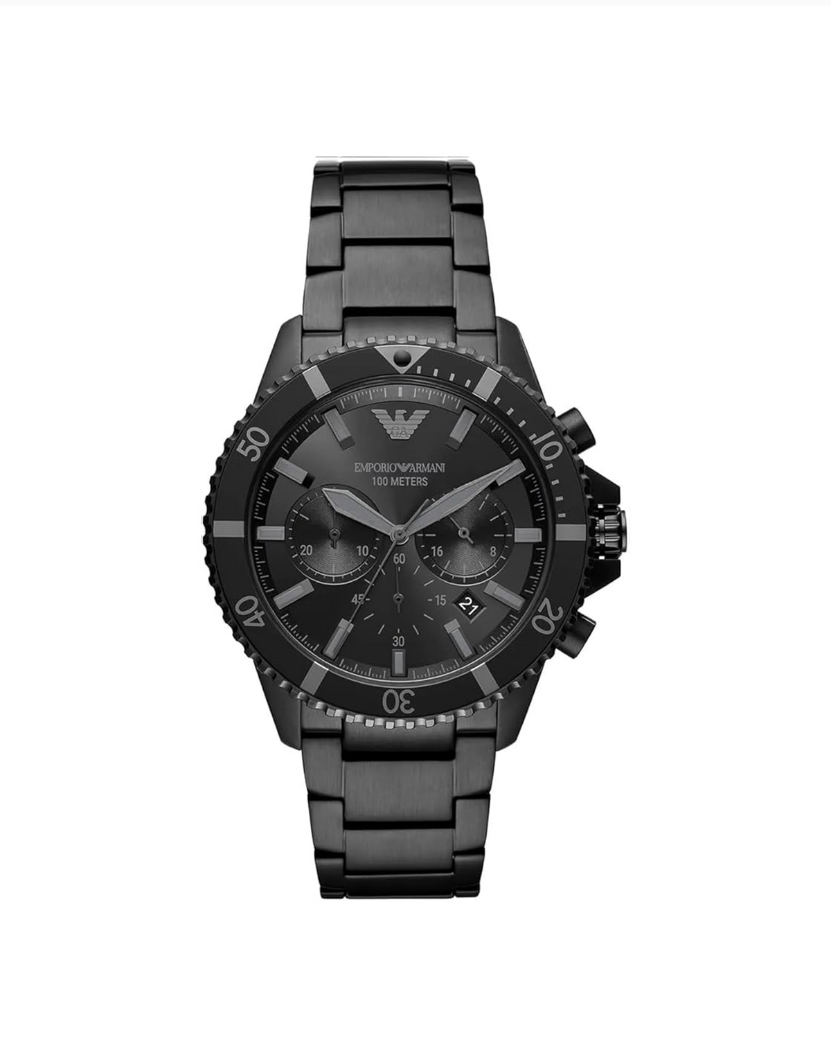 Emporio Armani Diver AR11363 chronograph watch with black stainless steel bracelet