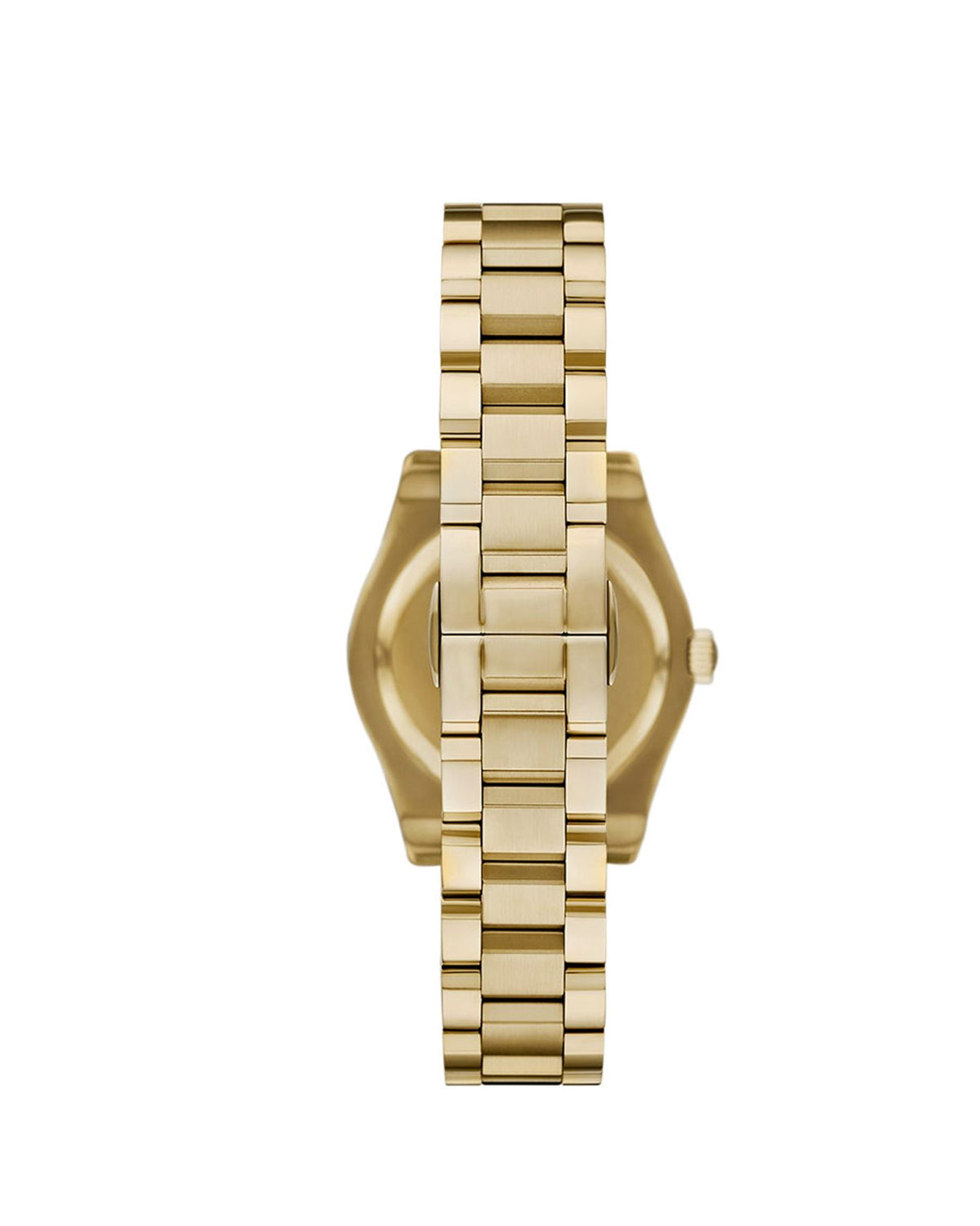 Emporio Armani AR11657 Federica watch, close-up detail of fluted gold-tone bezel