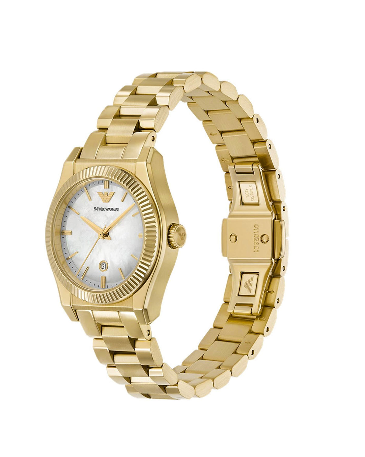 Emporio Armani AR11657 Federica watch, side profile view