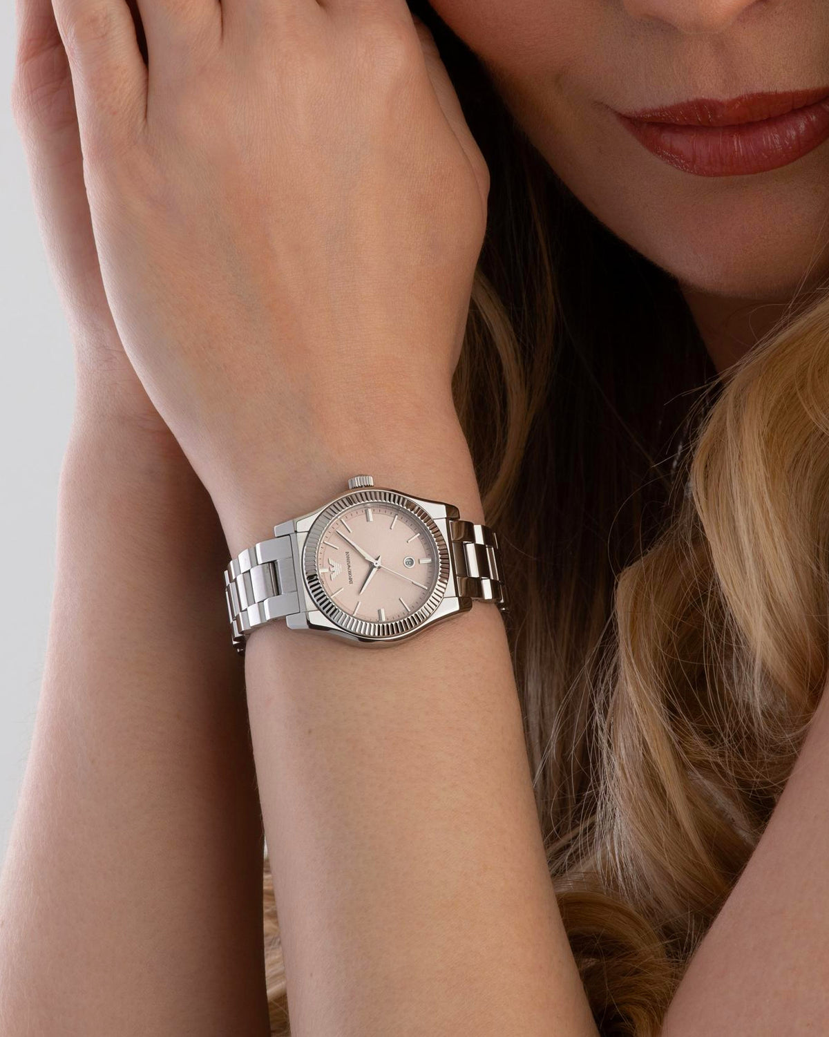 Emporio Armani AR11658 Federica watch, lifestyle shot worn on wrist