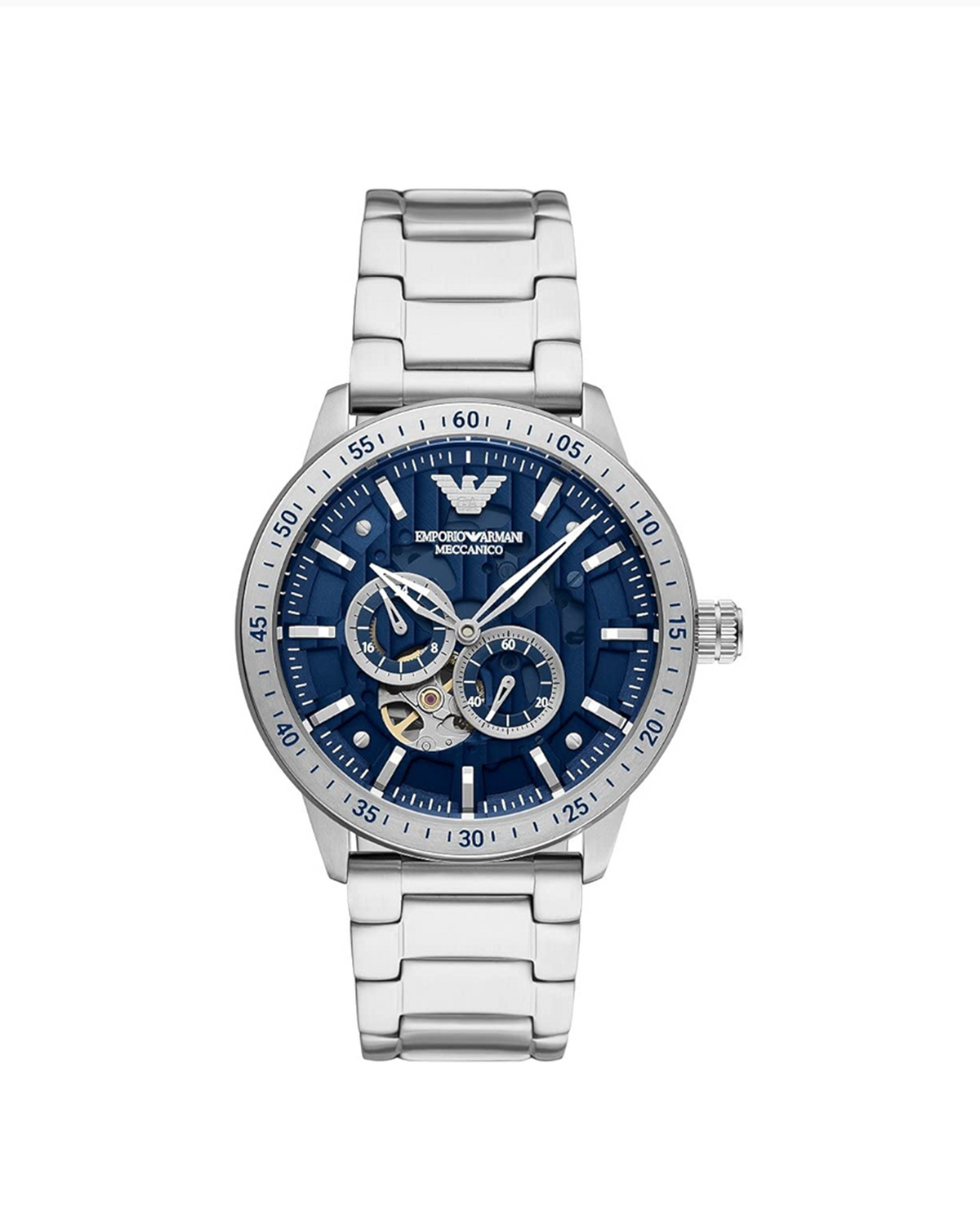 Emporio Armani Mario AR60052 chronograph watch with silver stainless steel bracelet