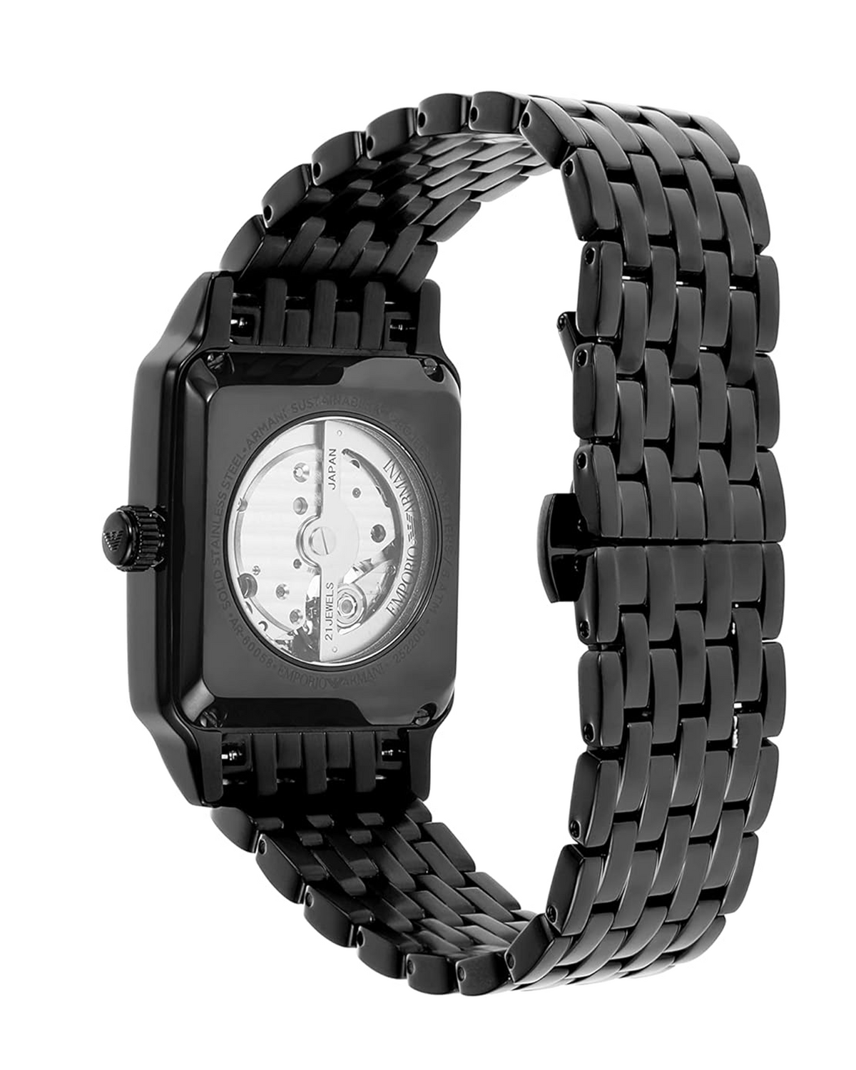 Emporio Armani Diego Open Heart AR60058 watch, side profile view showing open-heart window