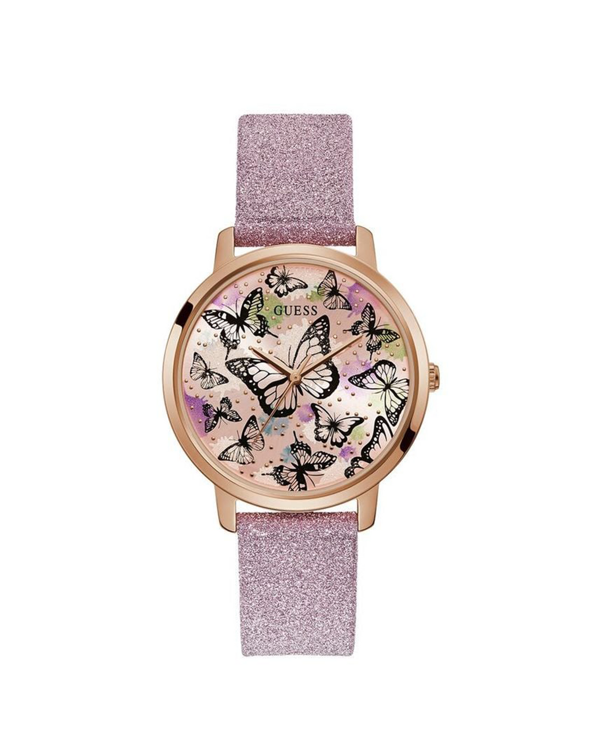 GUESS Mariposa GW0008L2 rose-gold pink watch - front view
