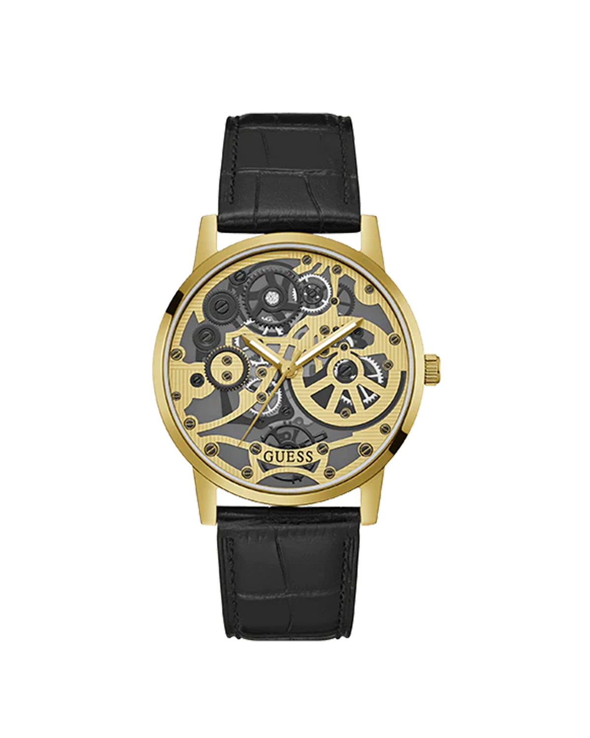 GUESS Gadget GW0570G1 gold-tone leather watch - front view