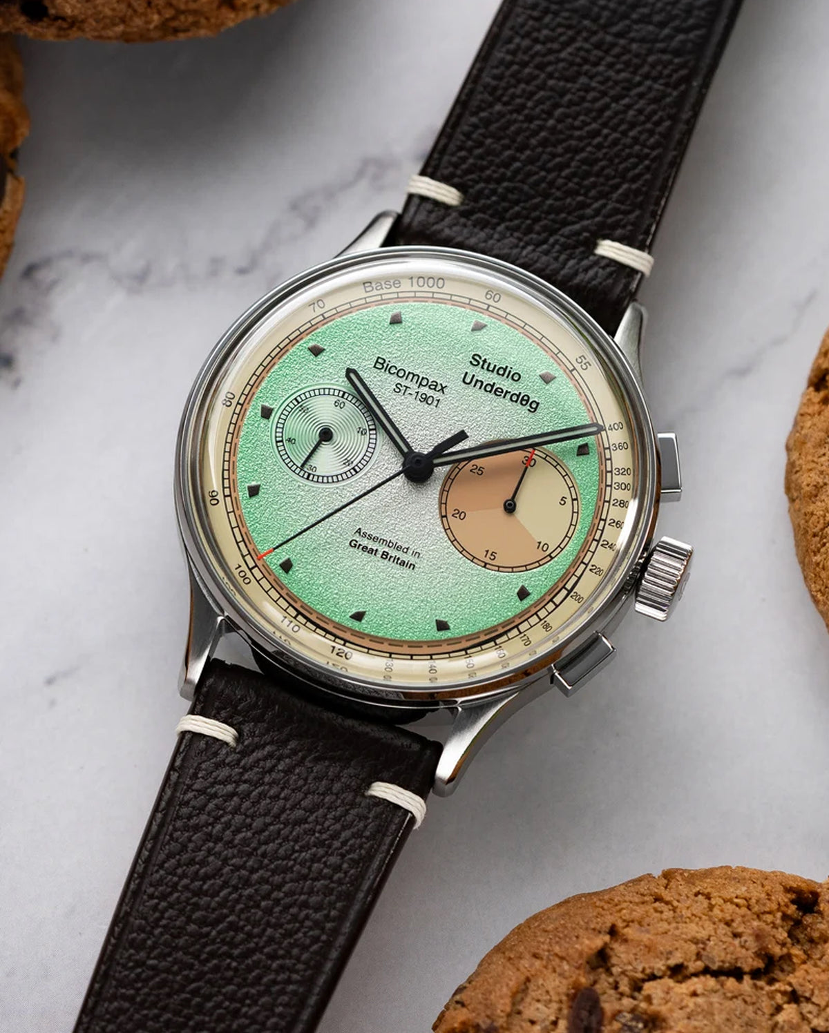 Studio Underd0g 01SERIES Mint Ch0c Chip Gen3 watch - wrist shot