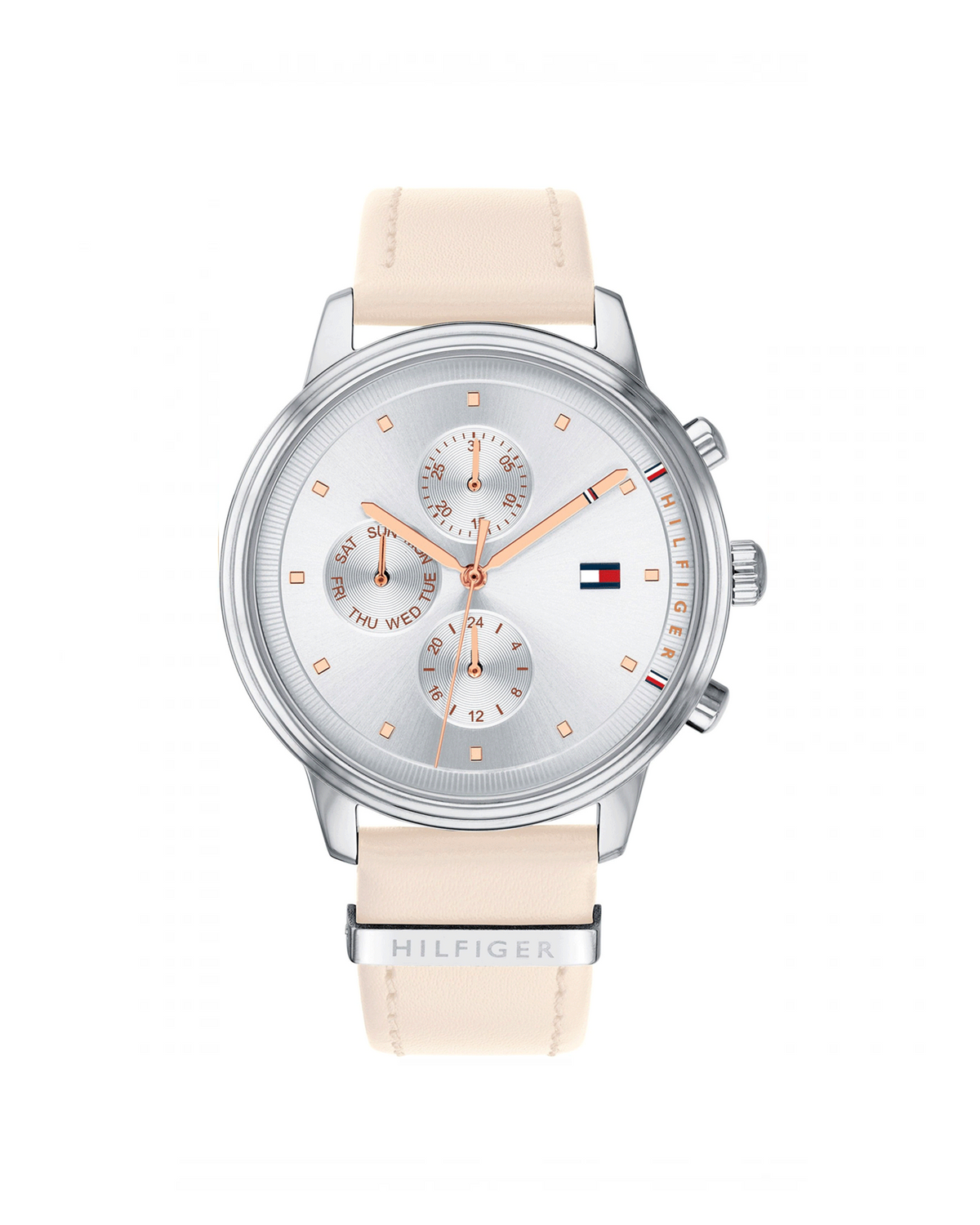 Tommy Hilfiger Blake 1781906 women's watch, pink dial, powder-pink leather strap - front view