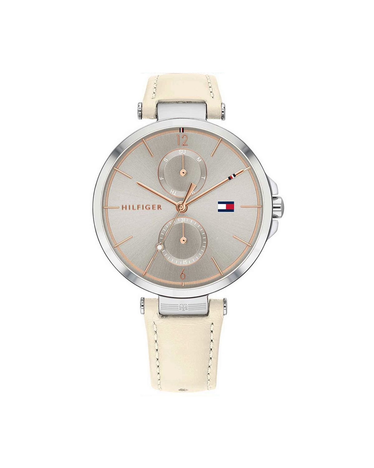 Tommy Hilfiger Angela 1782123 silver stainless steel beige leather watch