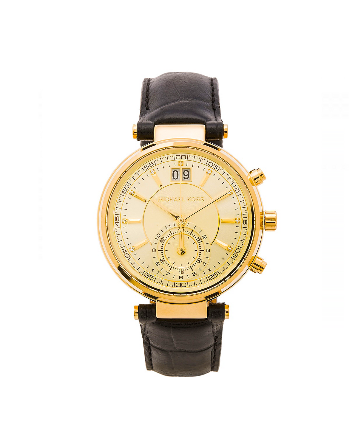 Michael Kors Sawyer MK2433 gold-tone watch front view