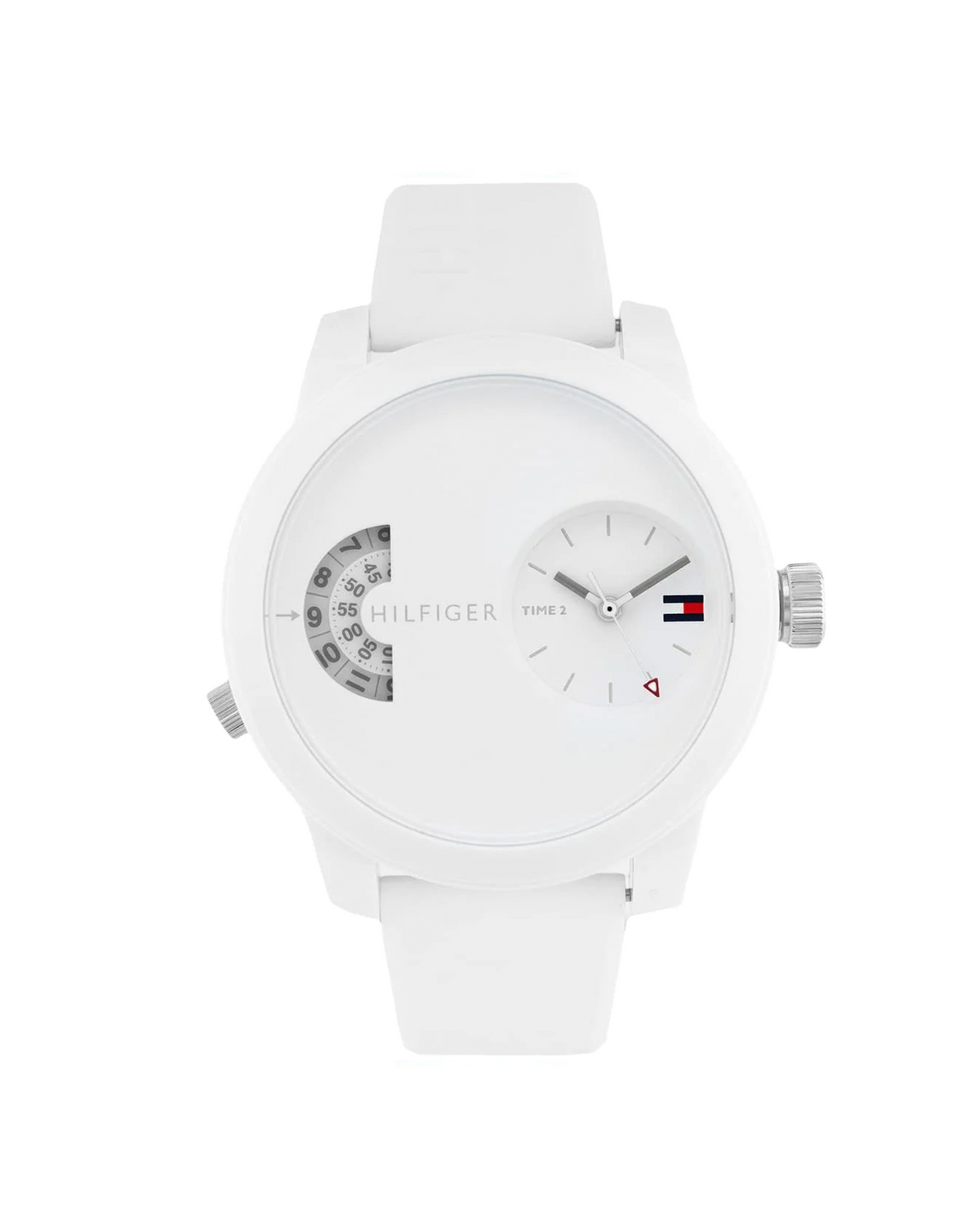 Tommy Hilfiger Denim 1791558 dual time watch with white dial