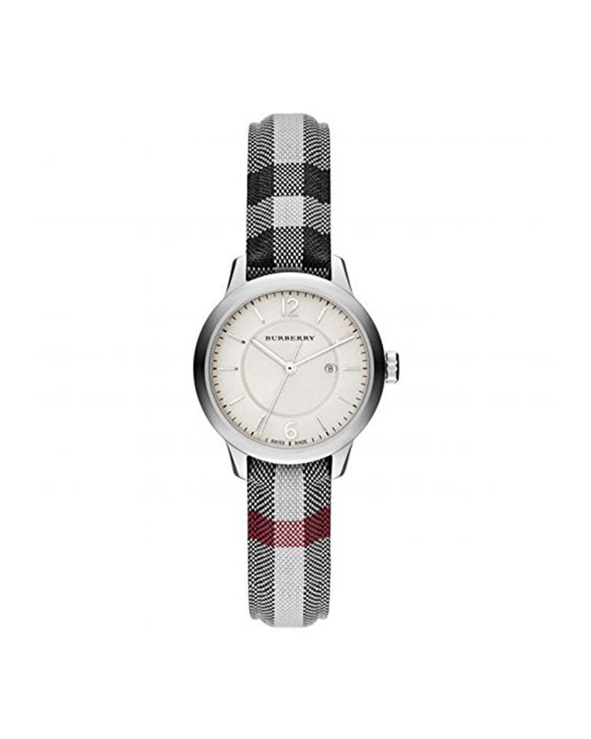 Burberry Horseferry BU10103 – front view of silver dial