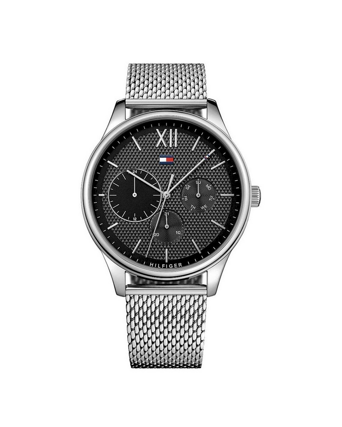 Tommy Hilfiger Damon 1791415 - stainless steel case, black dial, front view