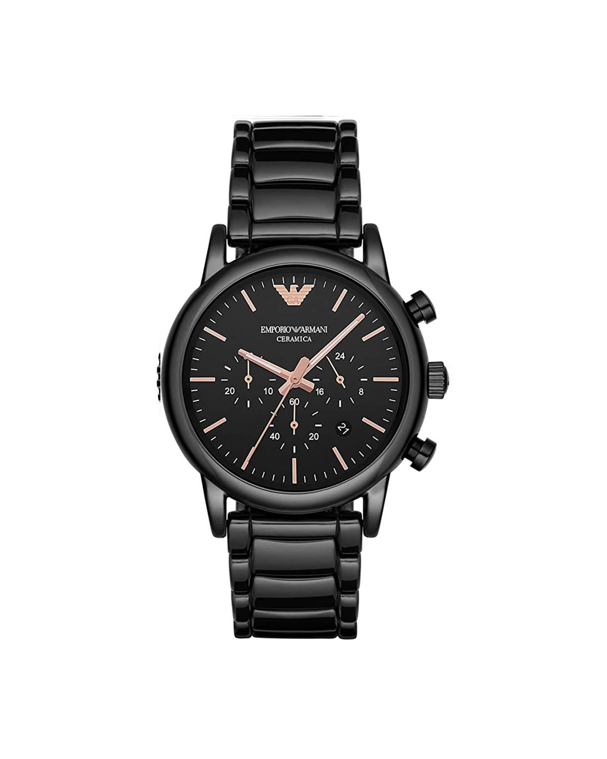 Emporio Armani AR1509 Luigi chronograph, black 43mm stainless steel case and bracelet