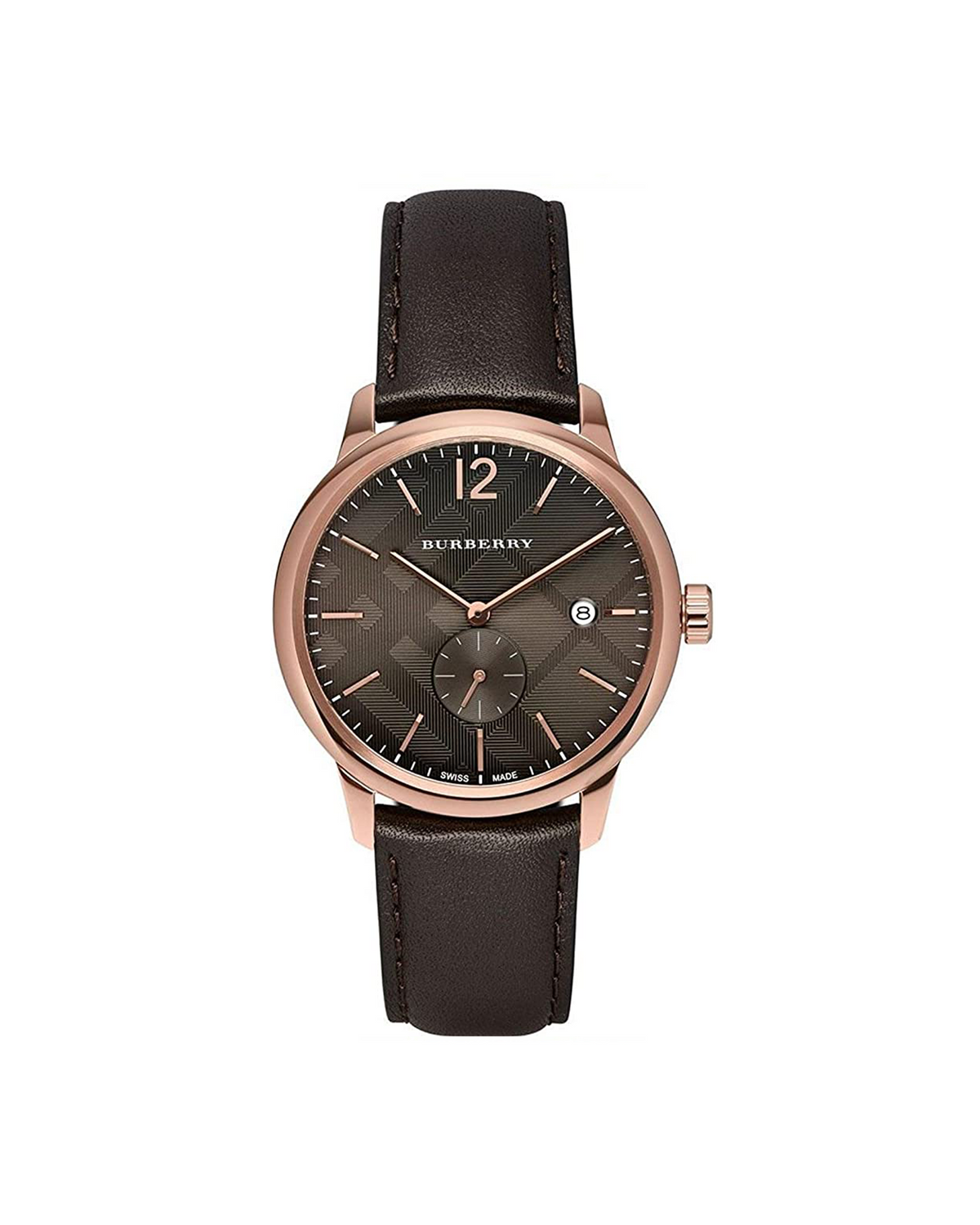 Burberry Classic BU10012 – front view of brown check dial