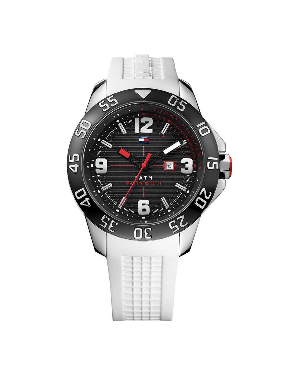 Tommy Hilfiger Cole 1790986 — 45mm stainless steel case, black dial, silicone strap