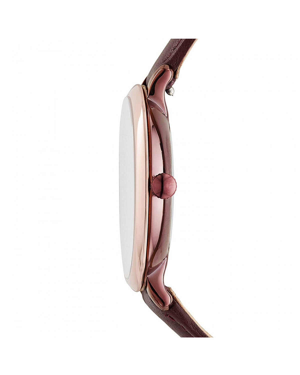Fossil Jacqueline ES4099 rose gold-tone watch, side view of case and strap