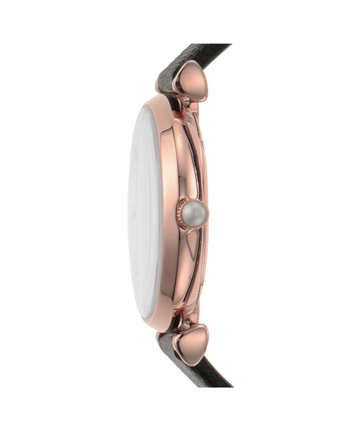 Emporio Armani AR11270 women's watch, rose-gold tone 32mm case, black leather strap