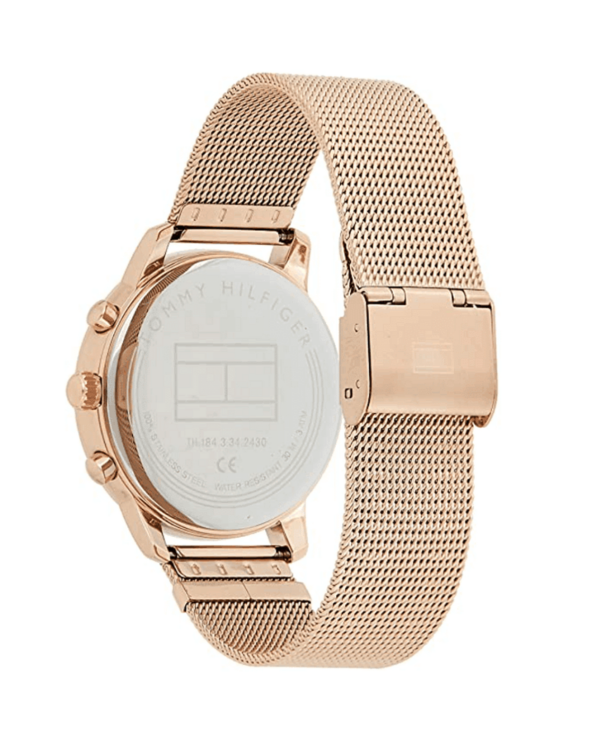 Tommy Hilfiger Blake 1781907 women's watch, rose dial, rose gold-tone case - side view