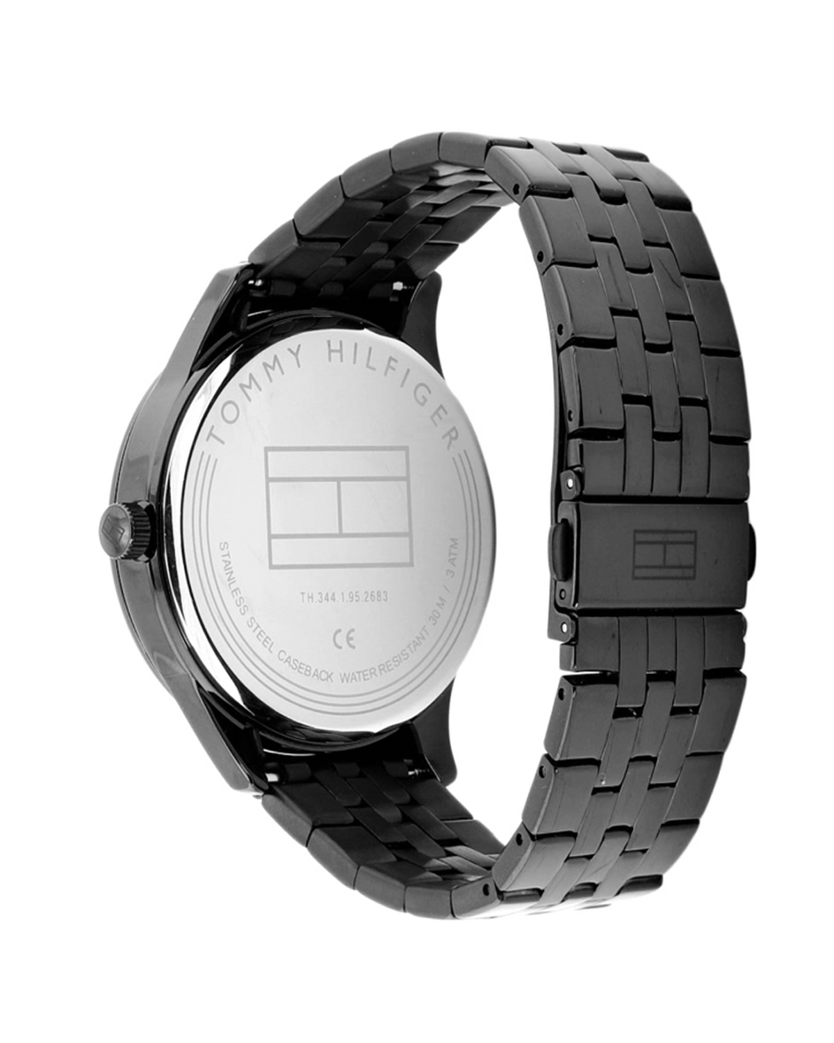 Tommy Hilfiger Damon 1791454 black ionic-plated watch with blue dial