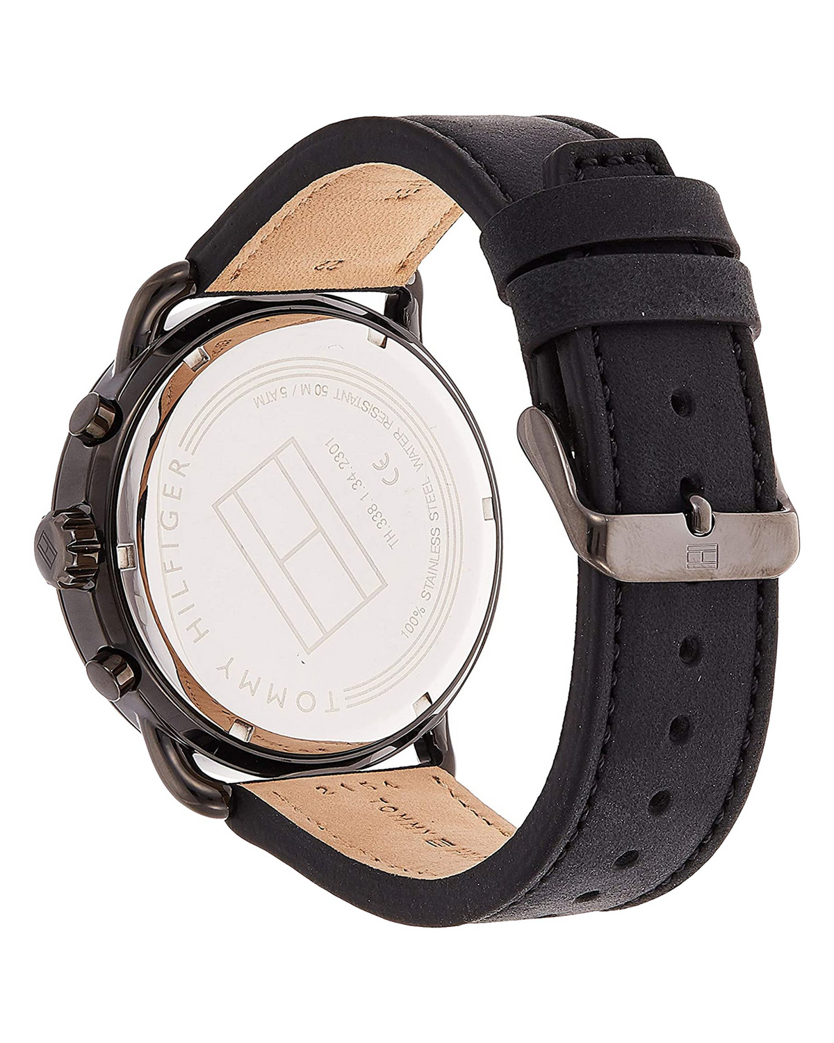Tommy Hilfiger Briggs 1791426 black dial calfskin leather watch