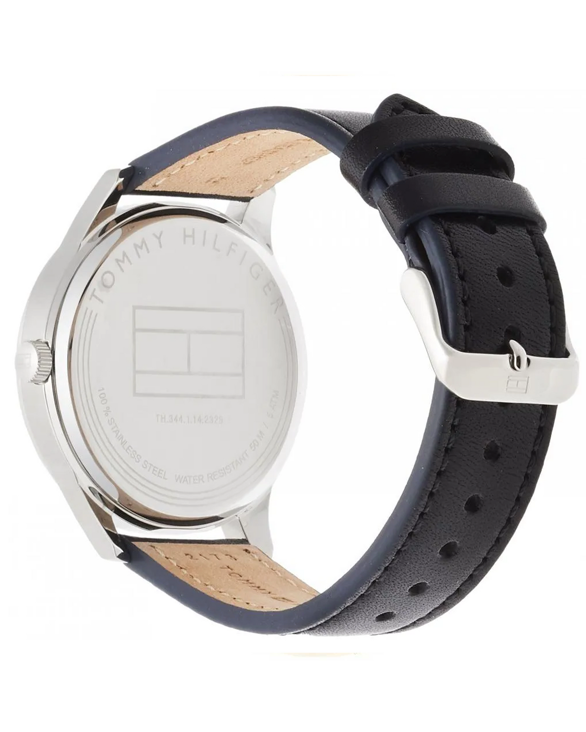 Tommy Hilfiger Damon 1791417 - side profile showing black leather strap