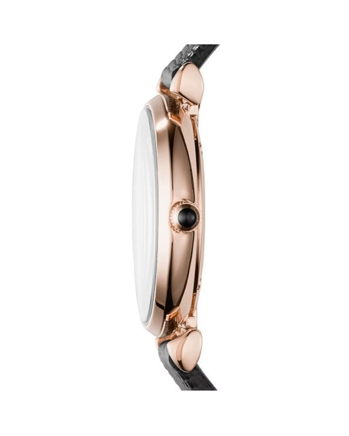 Emporio Armani AR11060 women's watch, rose-gold tone 32mm case, black leather strap