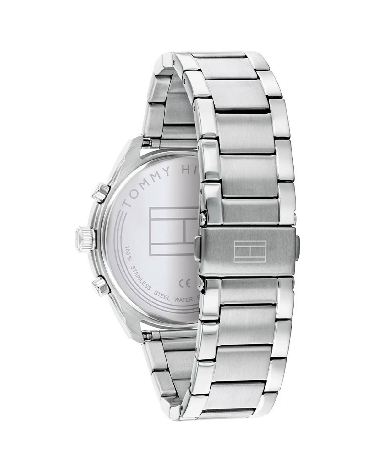 Tommy Hilfiger Patrick 1791784 silver stainless steel watch with black dial - side view