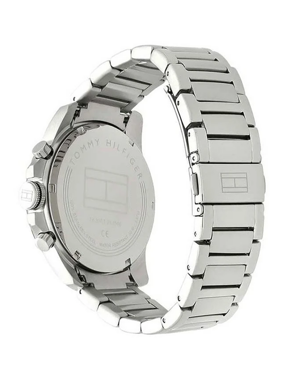 Tommy Hilfiger Decker 1791564 men's round stainless steel watch with silver dial