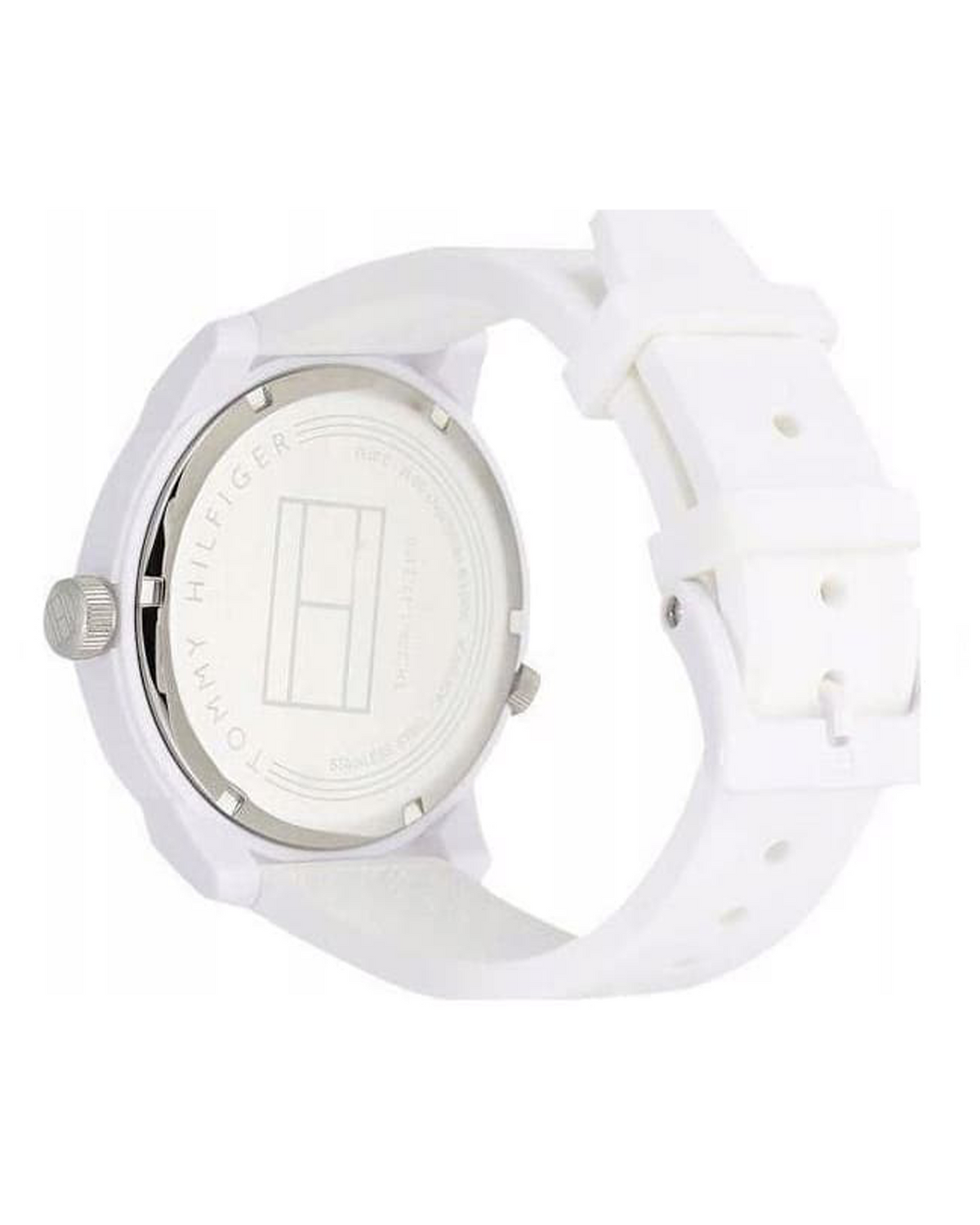 Tommy Hilfiger Denim — 1791324 (White Dial, Rubber Strap)