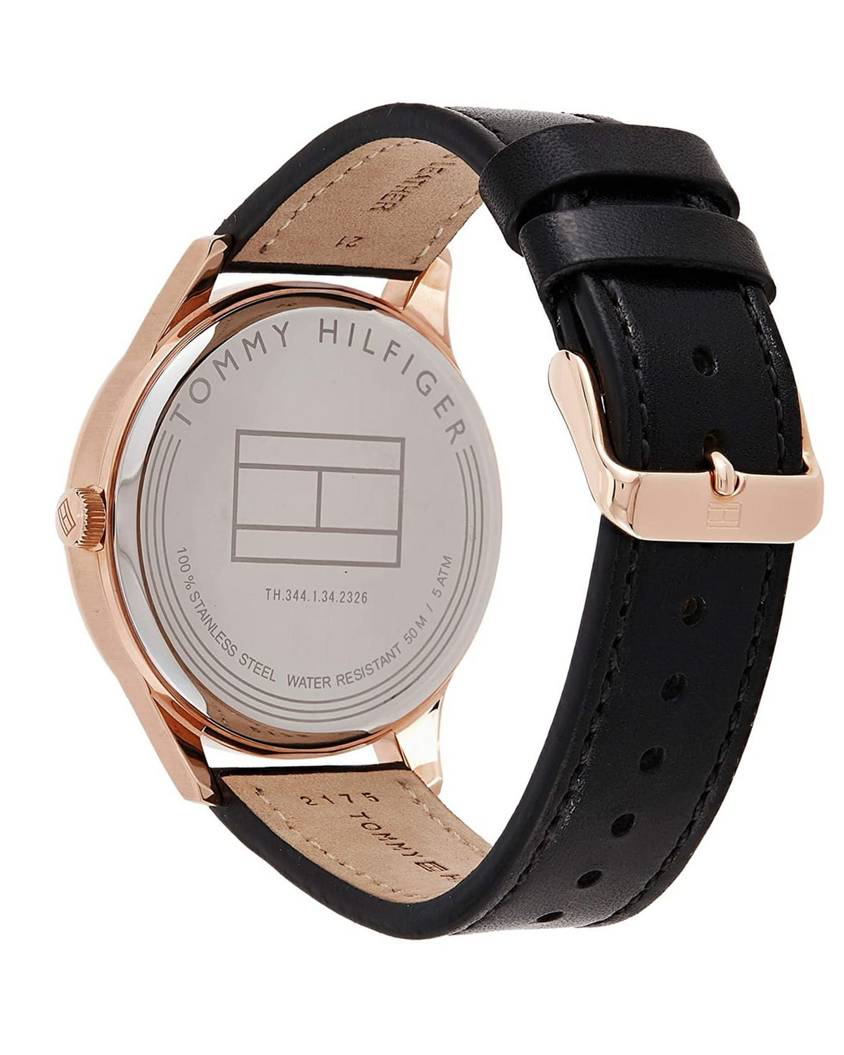 Tommy Hilfiger Damon 1791419 gold-tone watch with black leather strap