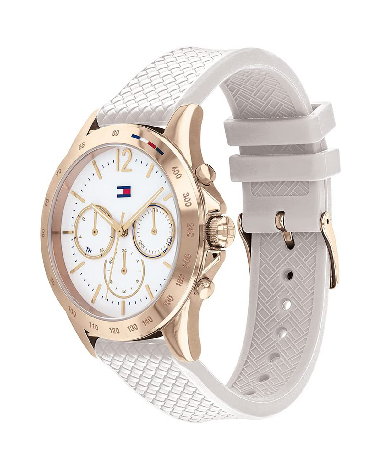 Tommy Hilfiger Haven 1782199 white dial watch with white silicone strap