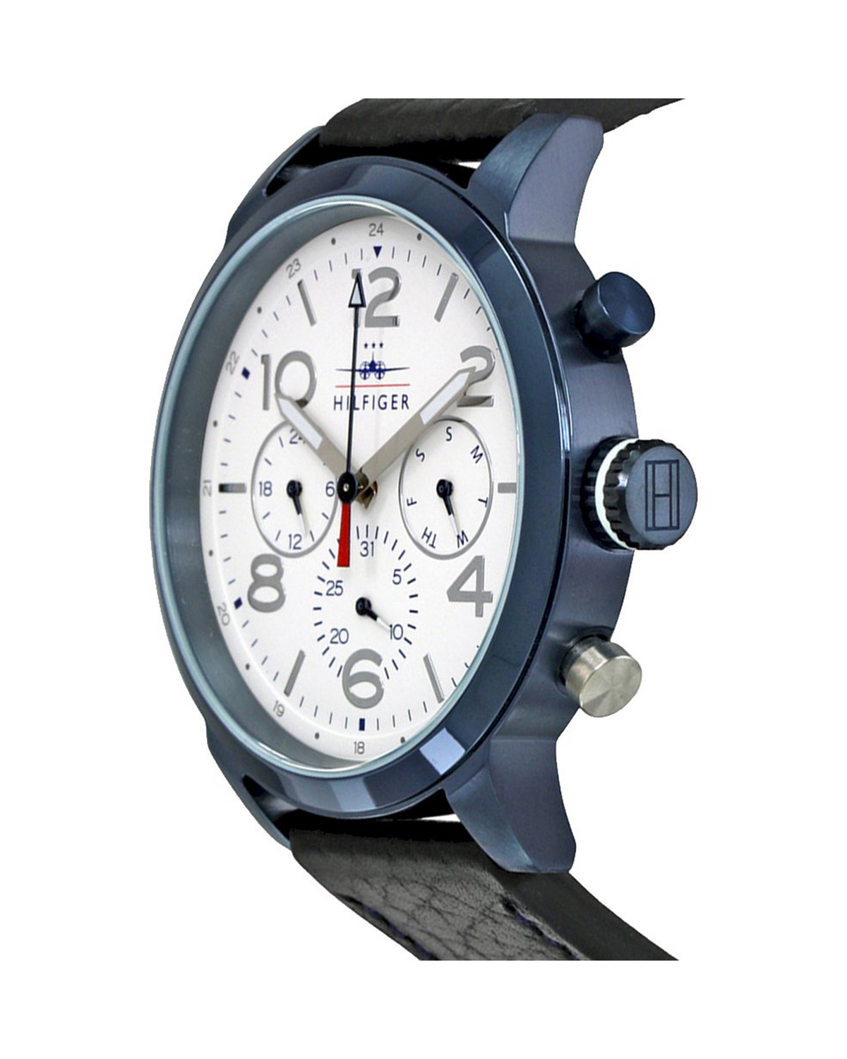 Tommy Hilfiger Jake — 1791235 (Multi-Function, White Dial, Black Leather)