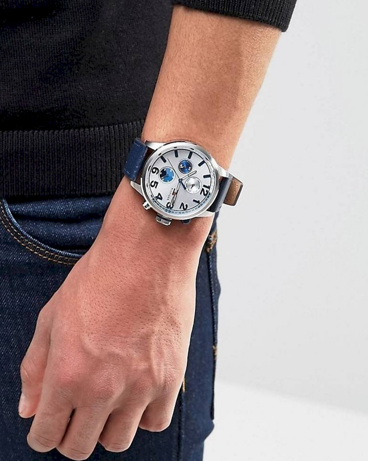 Tommy Hilfiger Jackson 1791240 44mm Silver Dial Calfskin Leather watch - photo 3