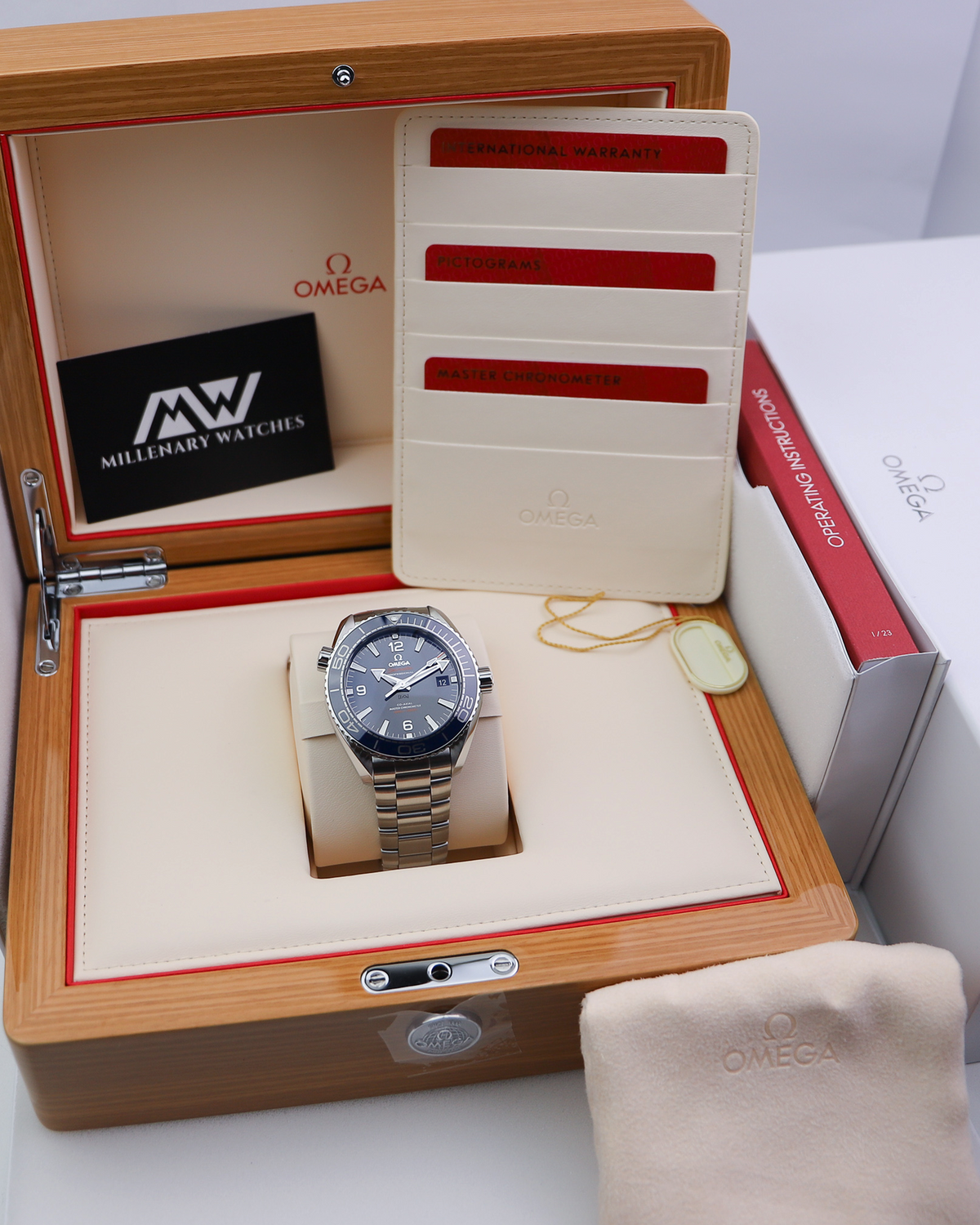 Omega Seamaster Planet Ocean 600M 232.30.42.21.01.001 - steel bracelet and clasp detail