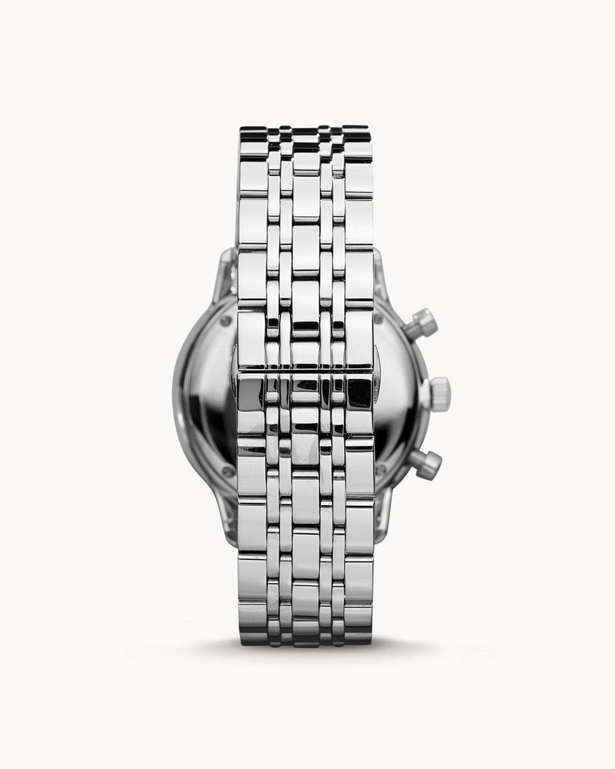 Emporio Armani AR0389 Classic men's stainless steel watch with black dial - detail view