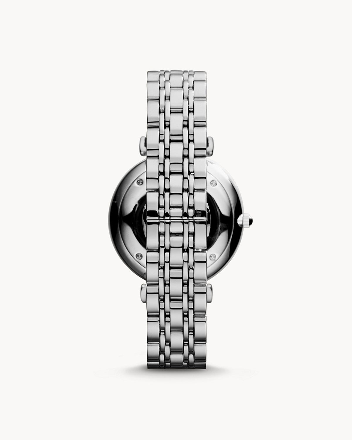 Emporio Armani AR1819 Classic men's watch with white dial and stainless steel case — angle view