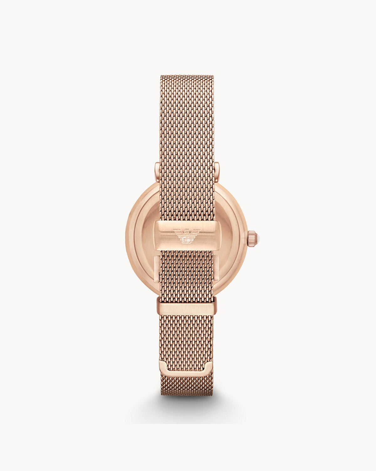 Emporio Armani AR1956 women's watch with white dial and stainless steel case — case detail