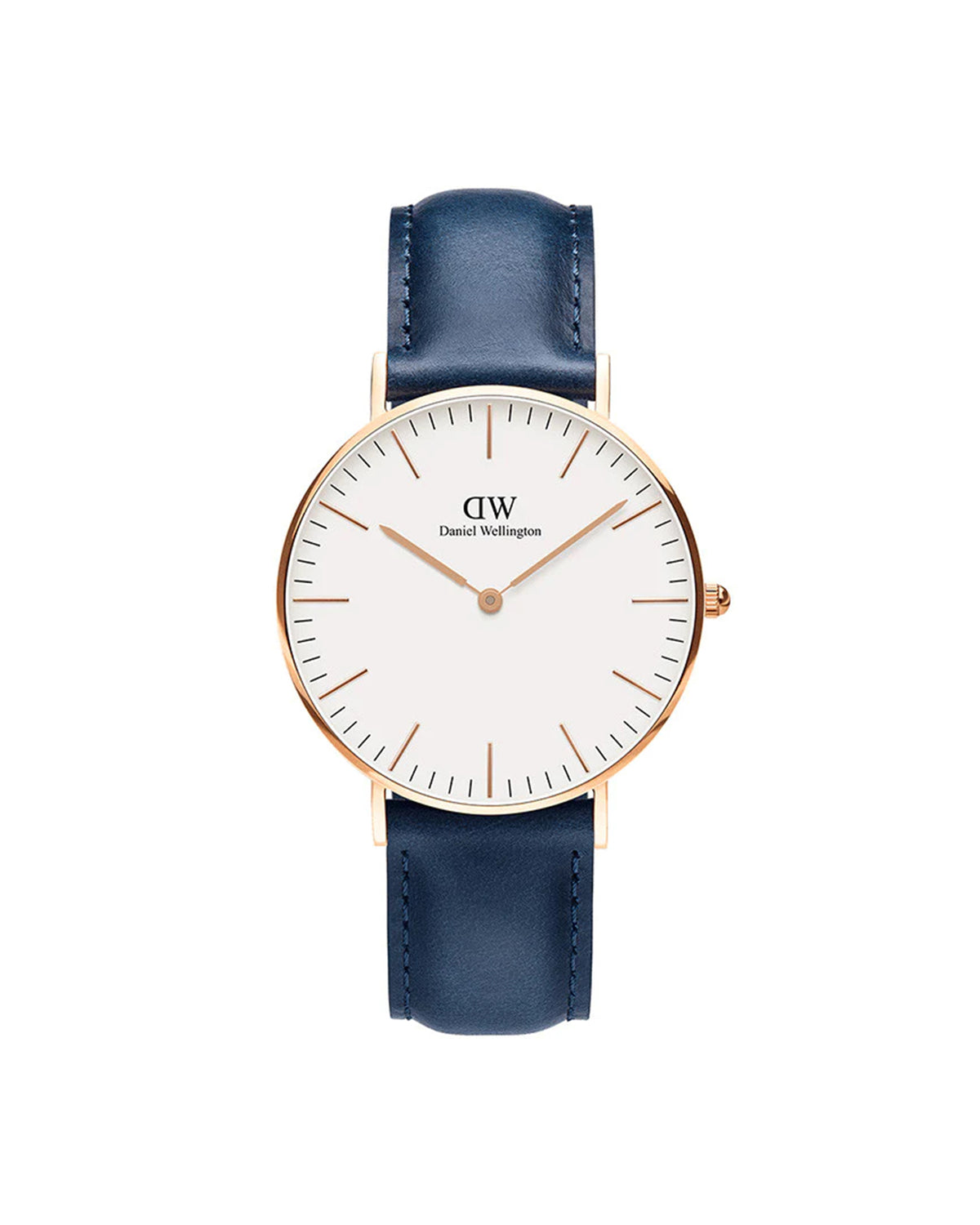 Daniel Wellington Classic Somerset DW00100121 - front view, 40mm steel case with blue leather strap