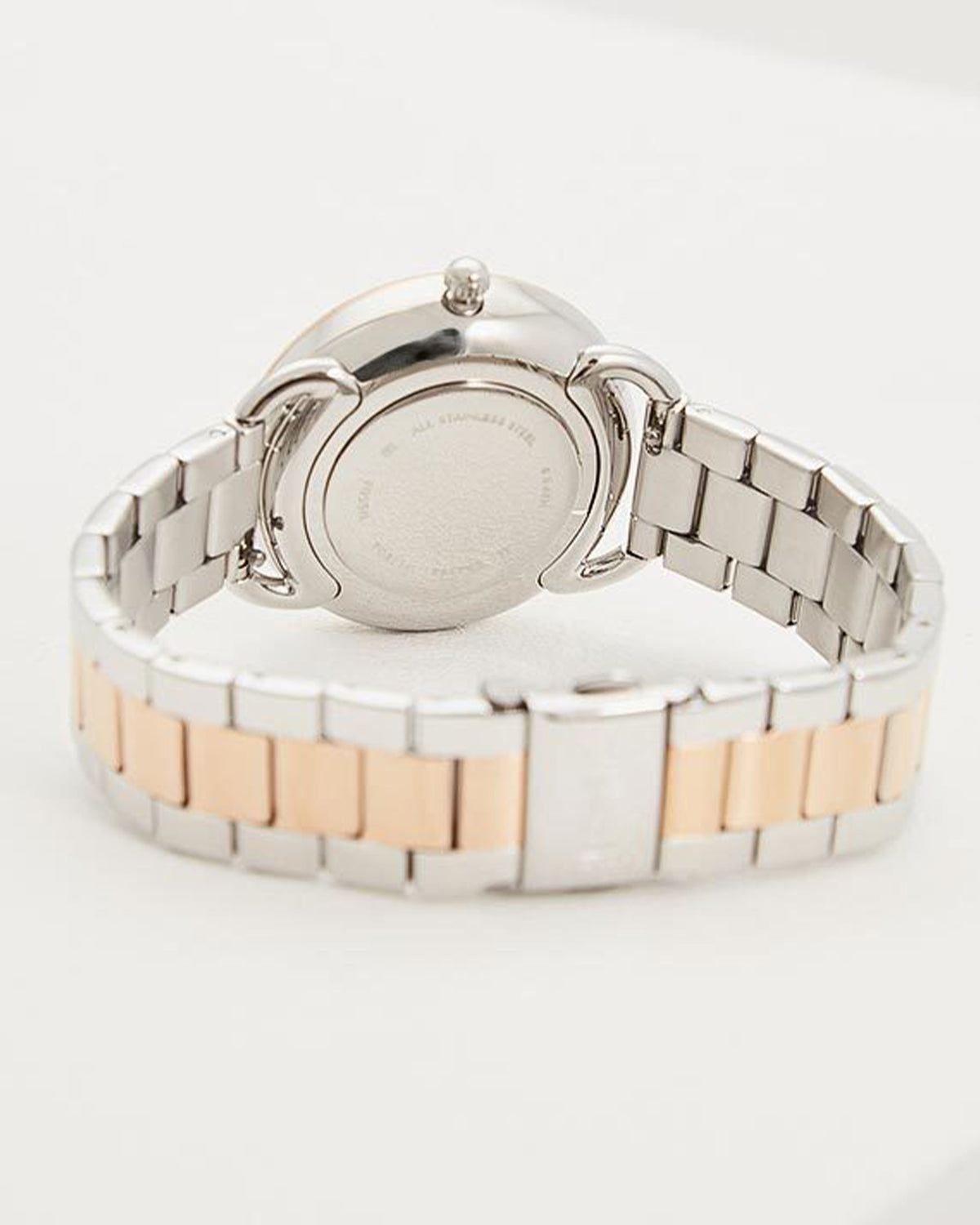 Fossil Tailor ES4396 two-tone watch, close-up of dial detail
