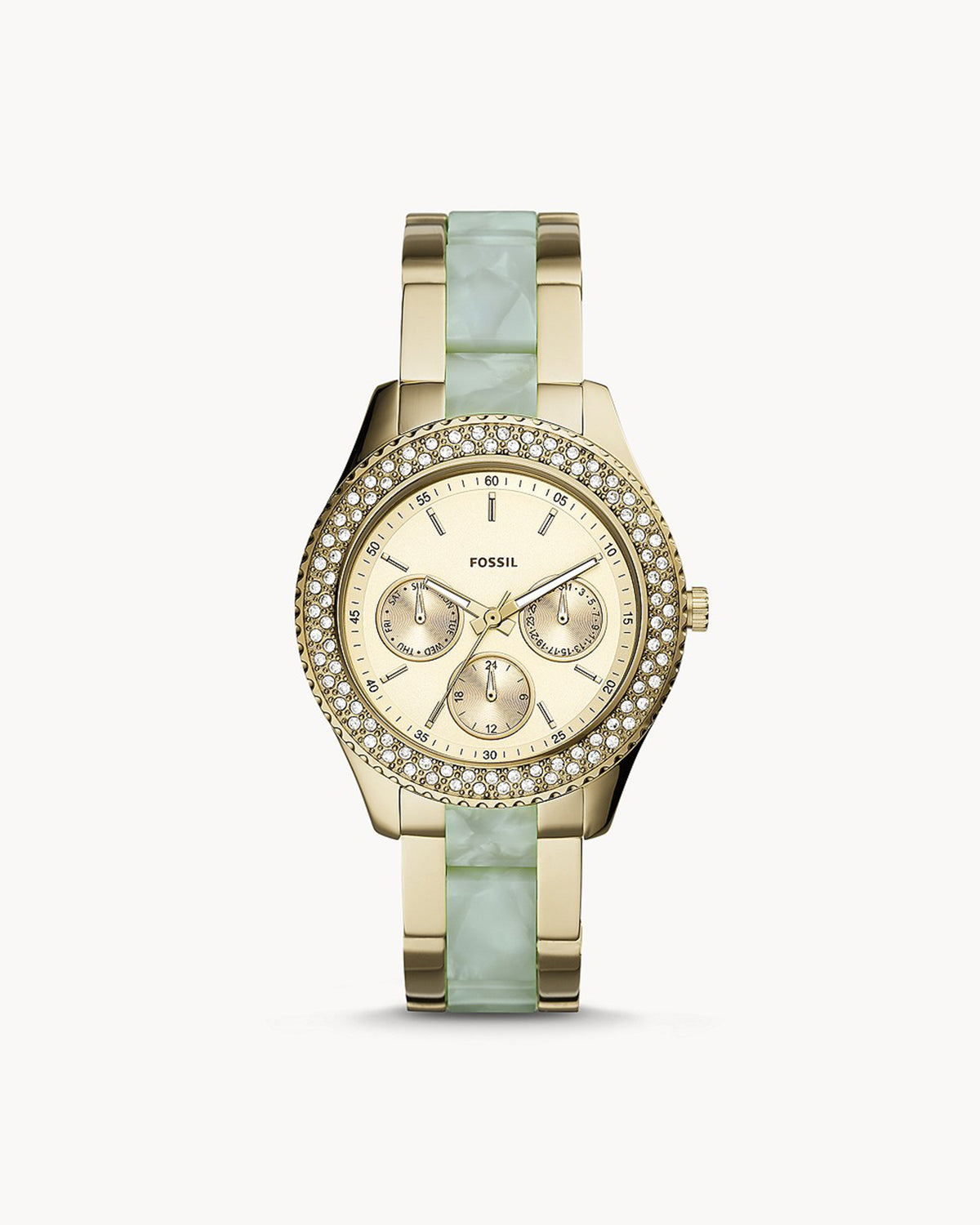 Fossil Stella Multifunction ES4757 (38mm, Gold-Tone, Two-Tone Bracelet)